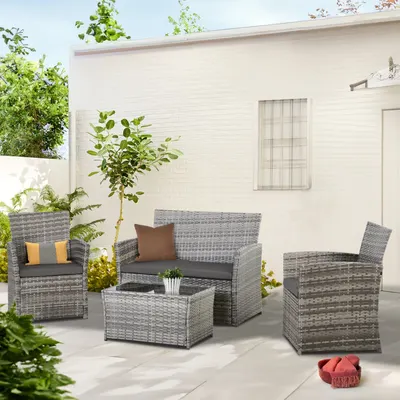Transform Your Outdoors with This Stylish Patio Furniture Set - Durable Rattan for Comfort and Elegance