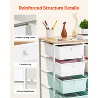 Maximize Your Space with this 10 Drawer Rolling Cart – Durable Steel & Wood for Every Room 4