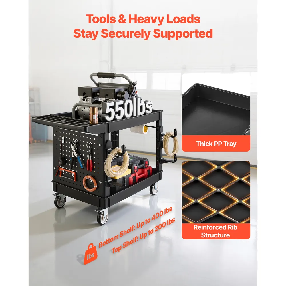 Transform Your Workspace with a 550 Lbs Utility Cart – Heavy Duty Organization for Easy Access