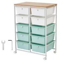 Maximize Your Space with this 10 Drawer Rolling Cart – Durable Steel & Wood for Every Room 5