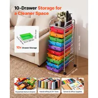 Transform Clutter with a 10 Drawer Rolling Cart - Sturdy Steel Frame for Every Room 4