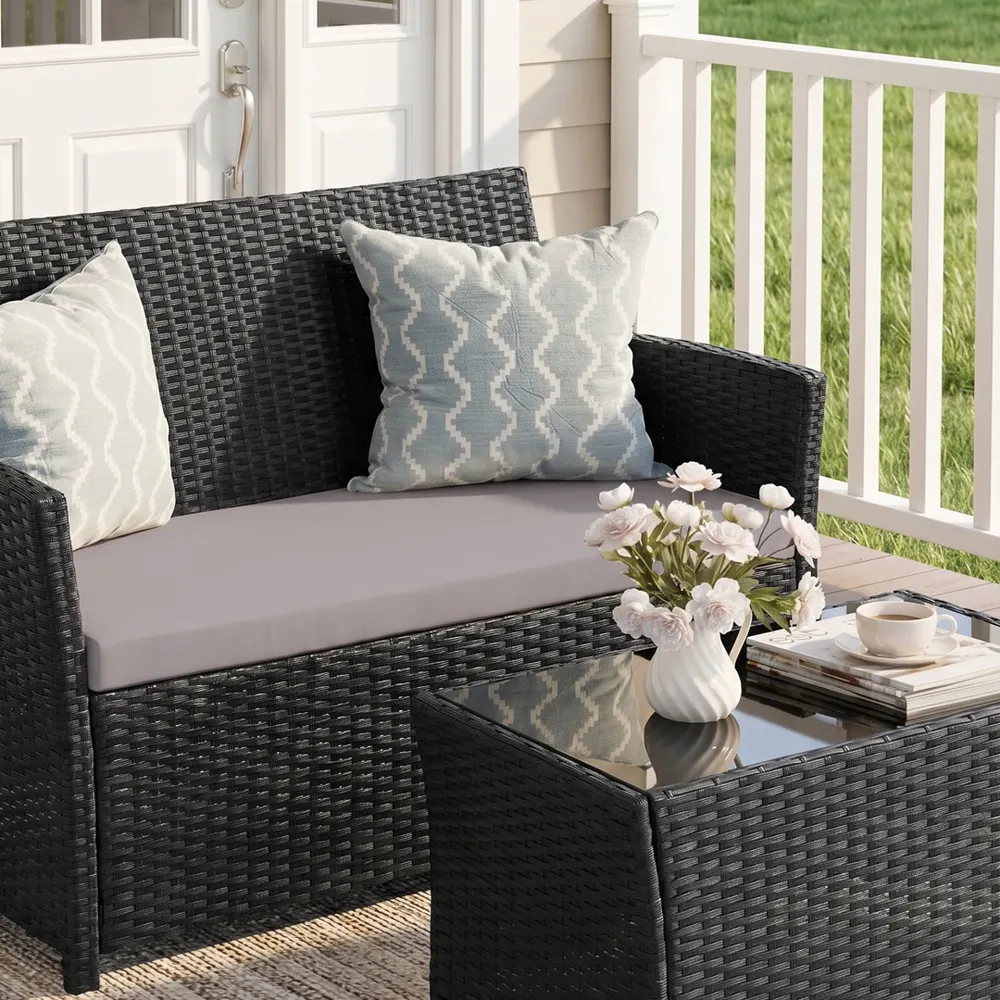 Transform Your Backyard with this Rattan Patio Set – Stylish Outdoor Comfort for Garden Gatherings