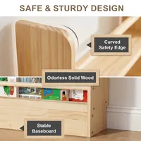 Maximize Space with a Wooden Bookshelf: Stylish Storage for Kids' Rooms 3