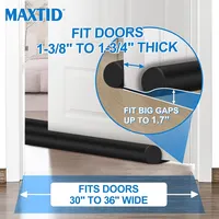 Large Door Draft Stopper 36 Inch, Adjustable Under Door Sweep And Noise Blocker For Draft, Breeze And Gap Sealing, Black 5