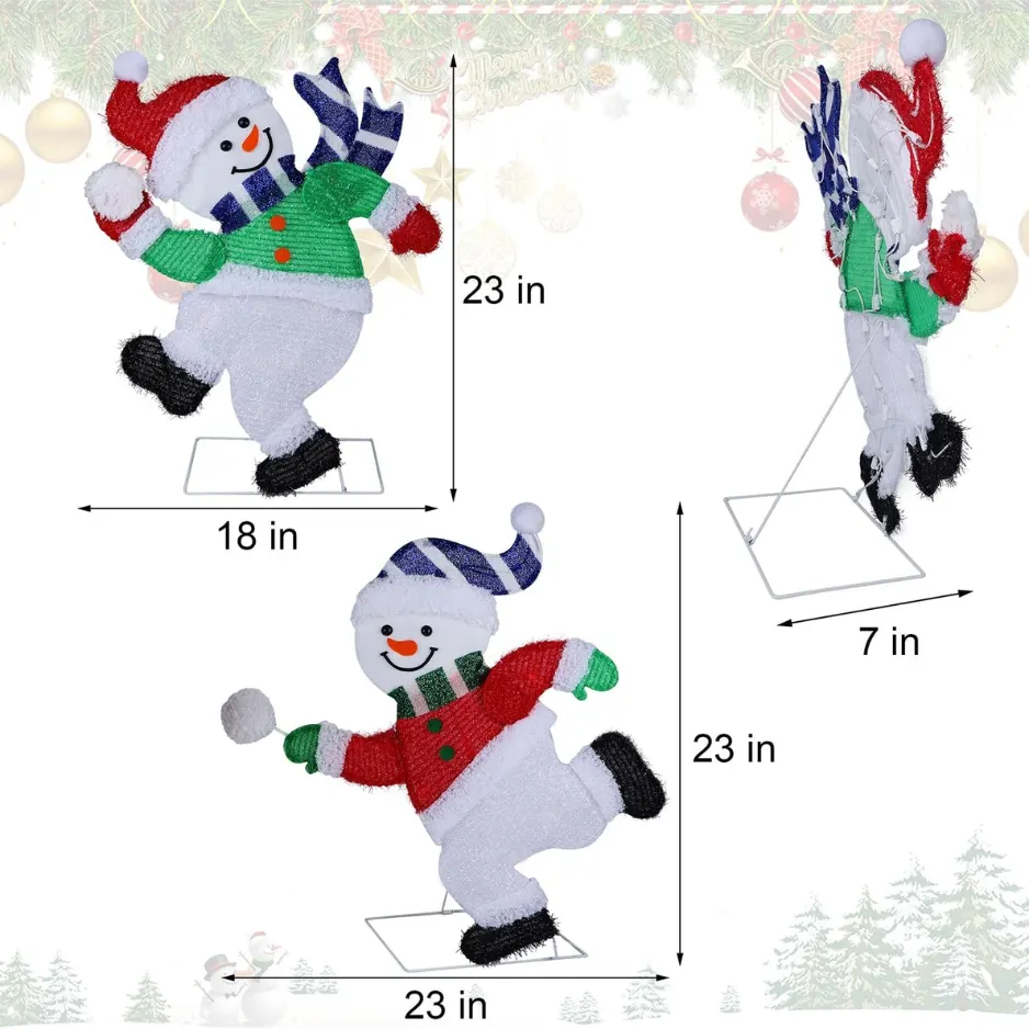 Embrace the Festive Spirit with Lighted Snowmen Decorations - Perfect for Indoor & Outdoor Holiday Cheer