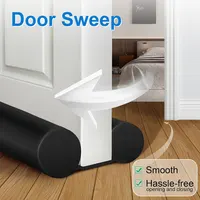 Large Door Draft Stopper 36 Inch, Adjustable Under Door Sweep And Noise Blocker For Draft, Breeze And Gap Sealing, Black 1