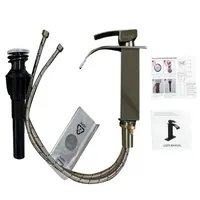 Upgrade Your Bathroom with a Stylish Single Handle Faucet - Durable Stainless Steel Design for Effortless Water Control 1