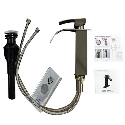 Upgrade Your Bathroom with a Stylish Single Handle Faucet - Durable Stainless Steel Design for Effortless Water Control