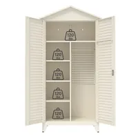 Unlock Your Space: Tall Metal Storage Cabinet in Beige for Ultimate Organization 6