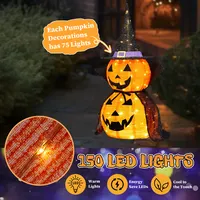 Transform Your Space with 3FT Halloween Pumpkin Lights Featuring 150 LEDs for Spooky Vibes 5