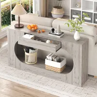 Transform Your Space with a Grey Wood Console Table – Minimalist Design with Storage Solution 7