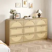 Elevate Your Space with a 9-Drawer Dresser Featuring Rattan Detail for Ultimate Bedroom Organization 11