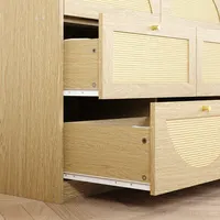 Elevate Your Space with a 9-Drawer Dresser Featuring Rattan Detail for Ultimate Bedroom Organization 12