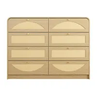 Elevate Your Space with a Natural Finish Dresser - Chic Rattan for Stylish Storage 2