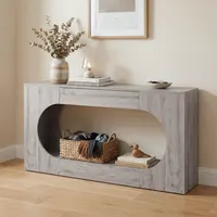 Transform Your Space with a Grey Wood Console Table – Minimalist Design with Storage Solution 9