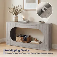 Transform Your Space with a Grey Wood Console Table – Minimalist Design with Storage Solution 3