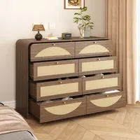Transform Your Space with This Stylish 8-Drawer Dresser Featuring Chic Rattan Fronts for Effortless Organization 5