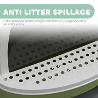 Transform Messy Moments: Green Cat Litter Box with Lid for Odor Control and Easy Clean-Up 4