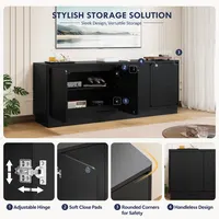 Elevate Your Living Space with This 63 Inch TV Stand Featuring Hidden Storage Solutions 4