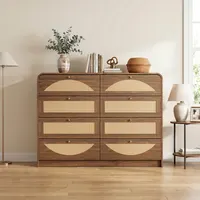 Transform Your Space with This Stylish 8-Drawer Dresser Featuring Chic Rattan Fronts for Effortless Organization 8