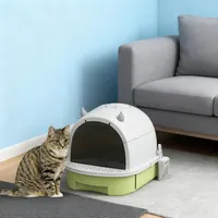 Transform Messy Moments: Green Cat Litter Box with Lid for Odor Control and Easy Clean-Up 8