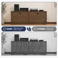 Transform Your Living Room with a Spacious 63-Inch TV Stand - Stylish Walnut Finish & Organized Storage 12