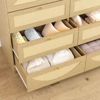 Elevate Your Space with a Natural Finish Dresser - Chic Rattan for Stylish Storage 11