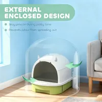 Transform Messy Moments: Green Cat Litter Box with Lid for Odor Control and Easy Clean-Up 2
