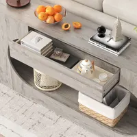 Transform Your Space with a Grey Wood Console Table – Minimalist Design with Storage Solution 4