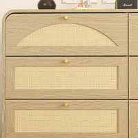 Elevate Your Space with a Natural Finish Dresser - Chic Rattan for Stylish Storage 8