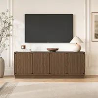 Transform Your Living Room with a Spacious 63-Inch TV Stand - Stylish Walnut Finish & Organized Storage 4