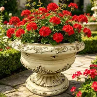 Transform Your Garden with an Antique White Planter - Durable Magnesium Oxide Design for Vibrant Flowers 3