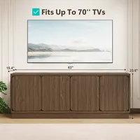 Transform Your Living Room with a Spacious 63-Inch TV Stand - Stylish Walnut Finish & Organized Storage 5