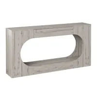 Transform Your Space with a Grey Wood Console Table – Minimalist Design with Storage Solution 2