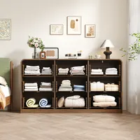 Elevate Your Space with a Walnut Dresser - Modern Design & Rattan Touch for All Rooms 1
