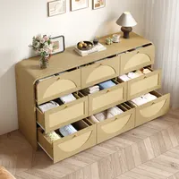 Elevate Your Space with a 9-Drawer Dresser Featuring Rattan Detail for Ultimate Bedroom Organization 2