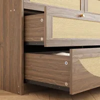 Transform Your Space with This Stylish 8-Drawer Dresser Featuring Chic Rattan Fronts for Effortless Organization 3