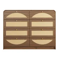 Transform Your Space with This Stylish 8-Drawer Dresser Featuring Chic Rattan Fronts for Effortless Organization 12