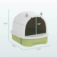 Transform Messy Moments: Green Cat Litter Box with Lid for Odor Control and Easy Clean-Up 7