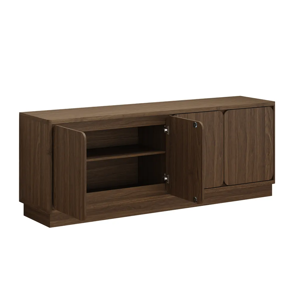 Transform Your Living Room with a Spacious 63-Inch TV Stand - Stylish Walnut Finish & Organized Storage