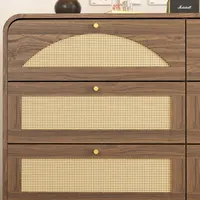 Transform Your Space with This Stylish 8-Drawer Dresser Featuring Chic Rattan Fronts for Effortless Organization 6